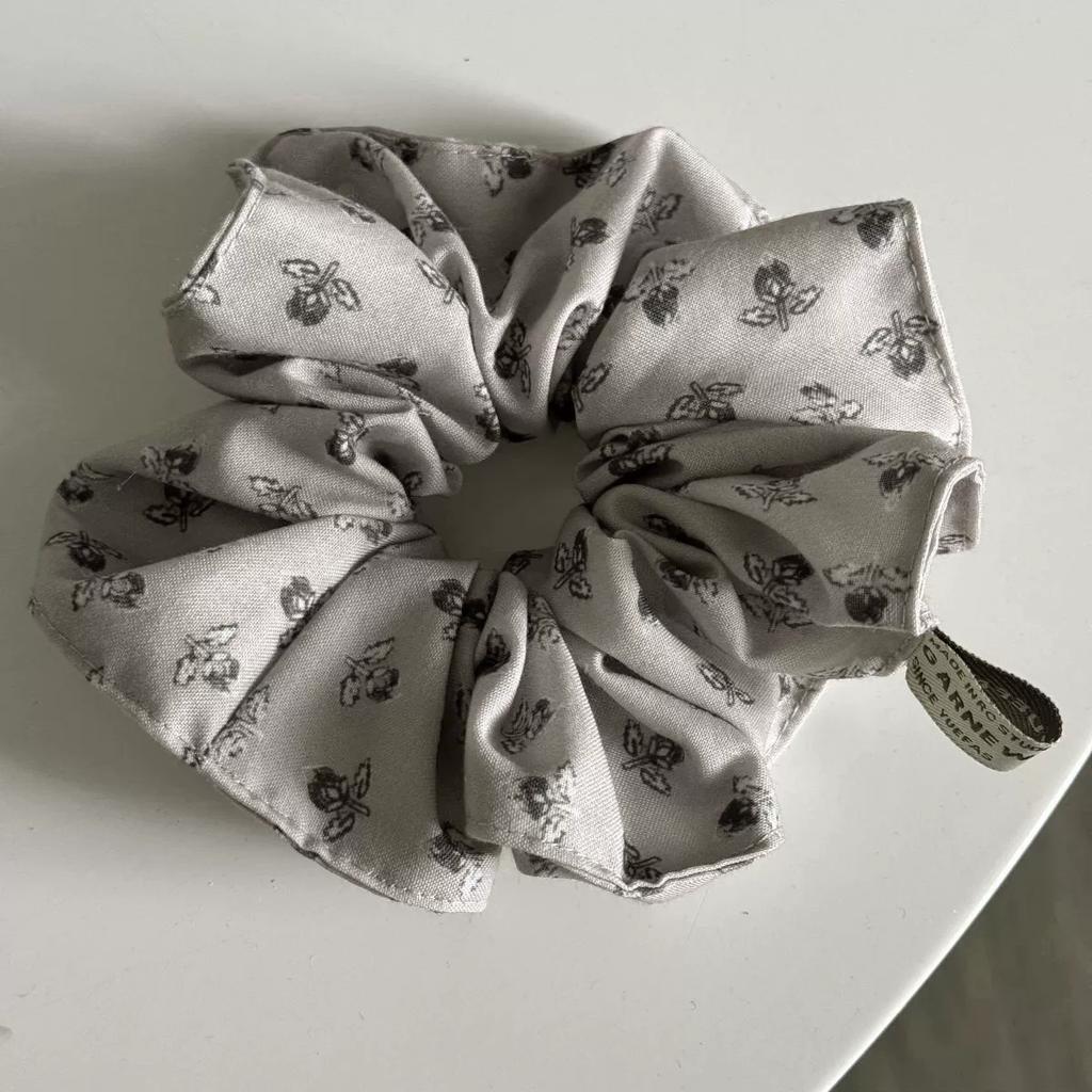 Retro Style Simple Wrapped Double Deck Striped Wooden Ear Edge Elastic Hair Rope Lazy High-End Ball Hair Band  Scrunchie