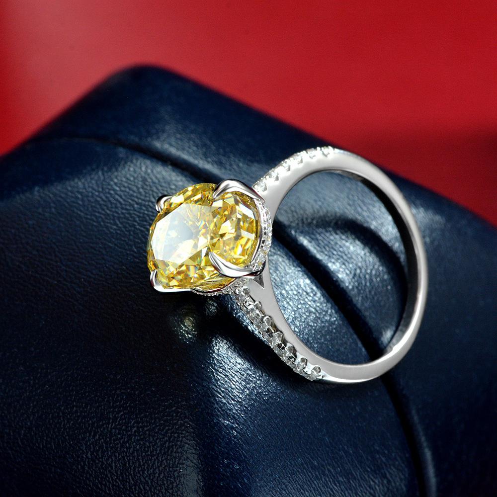 Gica Gema Oval Rings For Women Girl 925 Sterling Silver 9*13mm Rose Pink White Zircon Wedding Engagement Anniversary Jewerly Gift