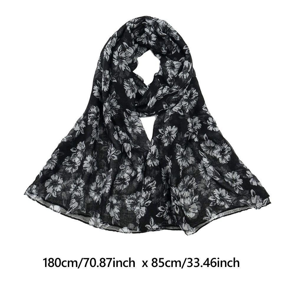 Breathable Floral Printed Scarf Soft Muslim Scarf Fashion Hijab Shawl Muslim Women