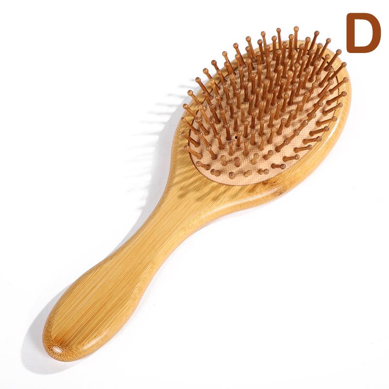 Бамбуковая деревянная щетка для волос Массажная расческа Массажер для кожи головы для роста волос Антистатическая выпрямляющая щетка Мягкая щетка для бороды для детей
