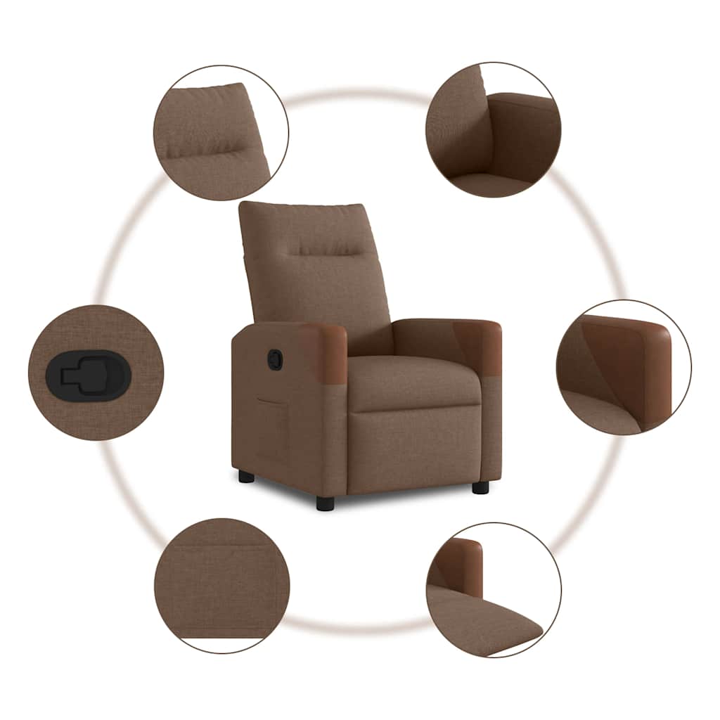 Relax Armchair Brown Fabric