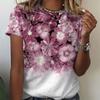 Fashion Tops For Woman Tees 2024 Summer Women Shirt 3D Floral Print Short Sleeve Female T-shirts Plus Sized Women's Y2k Clothing