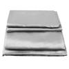 Plain Silk Satin Anti Mite Bed Fitted Sheet Mattress Protector Cover Bedding Set (QUEEN )
