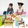 Красочный Деревянный Верстак с Инструментами Интерактивная Развивающая Игрушка для Детей 4-6 лет