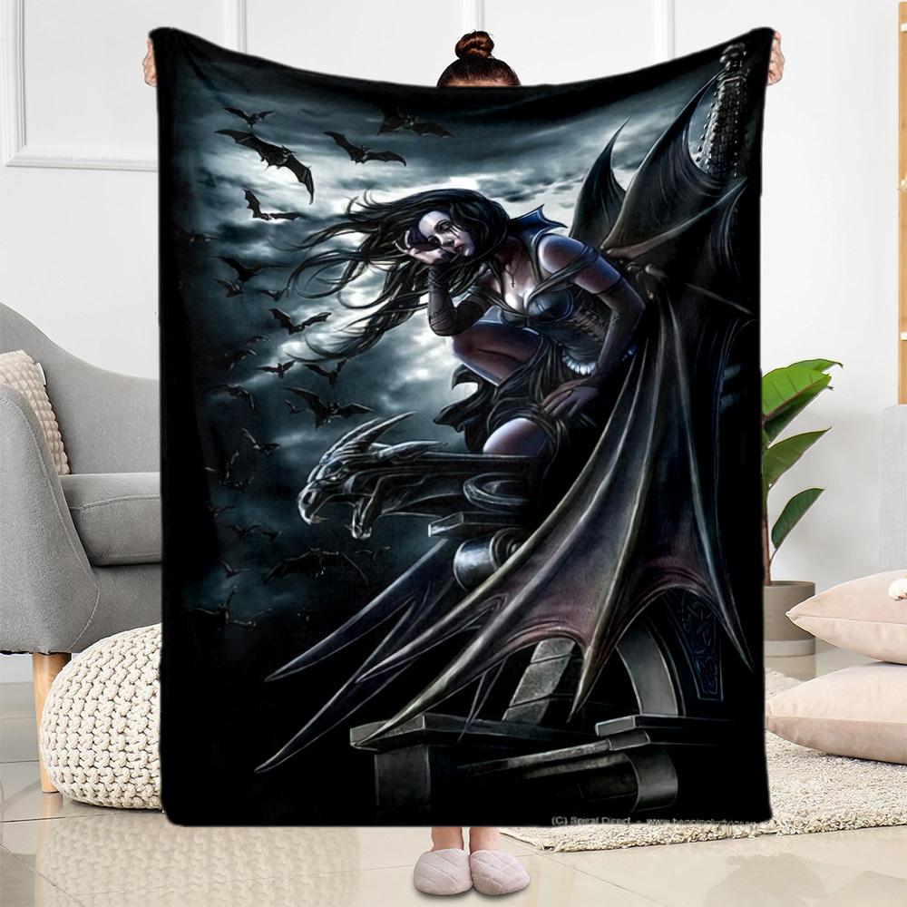 Gothic Style Blanket Soft Warm Cozy Great for Livingroom Picnics Sofa for All Seasons Digital Print Perfect Gift for Relatives and Friends
