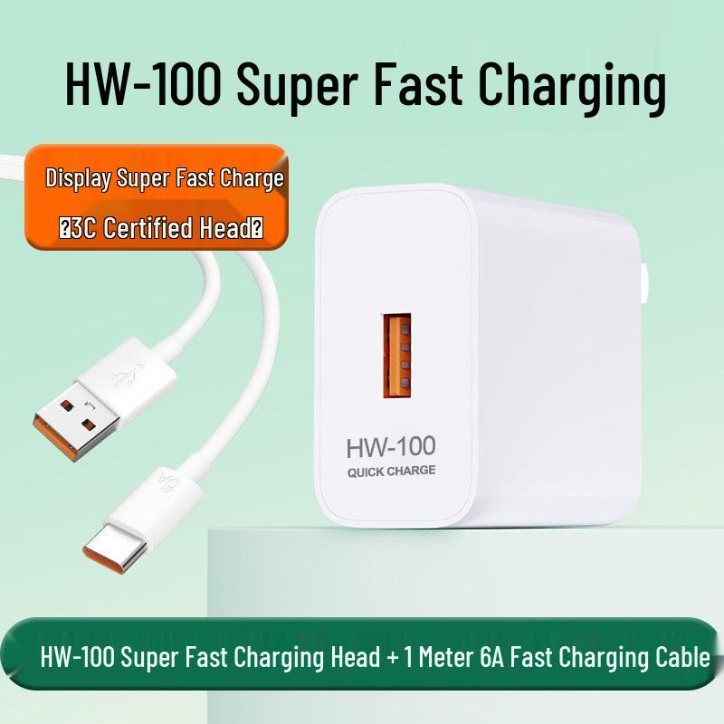 Зарядное устройство Huawei Honor 100 Вт: Супер быстрая зарядка Type-C для P60/Mate60, сертифицирована 3C.