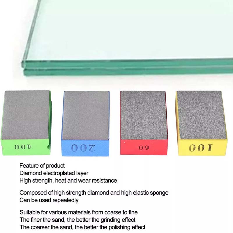 4x алмазный шлифовальный диск ручная полировальная колодка шлифовальный блок для плитки стекла мрамора