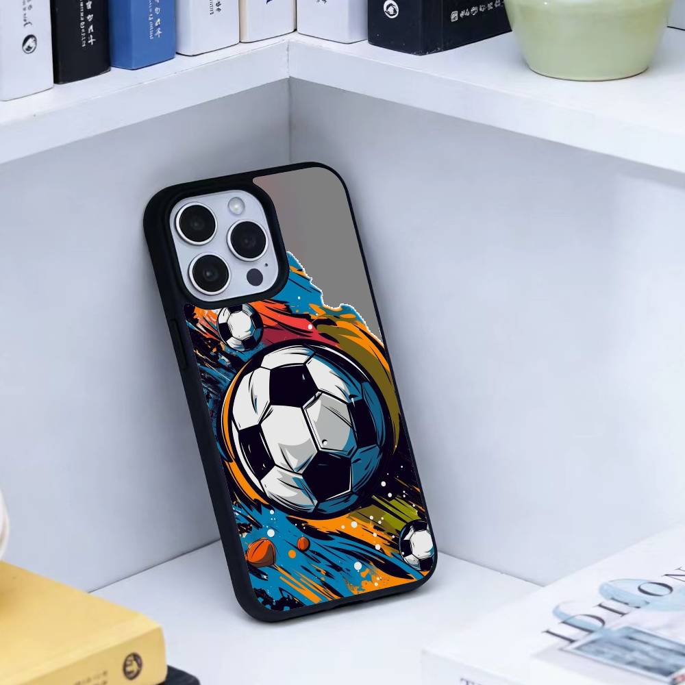 Огненный Футбольный Мяч Чехол Для Телефона Для iPhone 14,16,15,13,17,12,Plus,Pro,Max Магнитный Для Magsafe Матовый Чехол