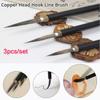 3 шт./компл., кисть с медной головкой и крючком, тонкие кисти для рисования каллиграфии, набор кистей для художника, подарок для детей, принадлежности для рисования