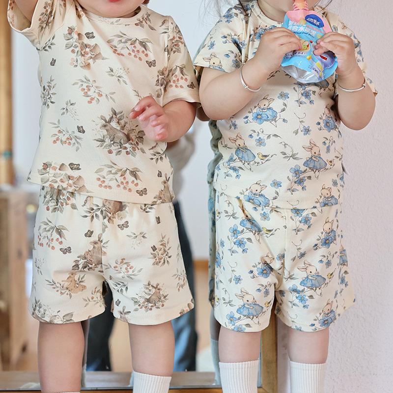 2025 Kids' Summer Pajama Set - Boys & Girls Short Sleeve Shorts