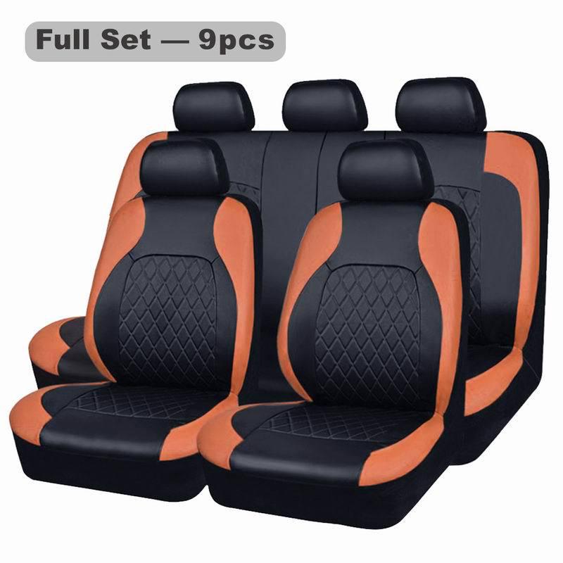 Универсальный кожаный чехол на сиденье автомобиля для пятиместных моделей - Всесезонный, Популярный трансграничный дизайн