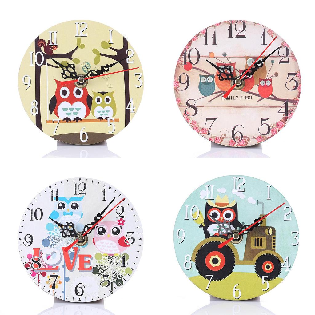 Очаровательные настенные часы с мультяшным изображением совы, белки и дерева для дома, детской комнаты, декора