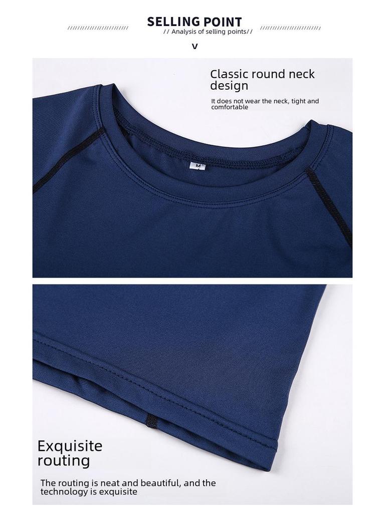 Мужская дышащая быстросохнущая футболка с коротким рукавом для бега и тренировок в спортзале