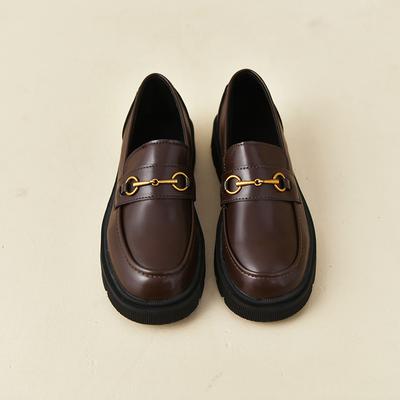 Мокасины женские осенние на толстой подошве, одиночные туфли в стиле ретро в британском стиле, рабочие черные маленькие кожаные туфли на толстом каблуке, женская обувь Мэри Джейн, осень