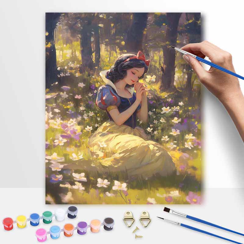 Disney Белоснежка масляная живопись искусство красивые лесные цветы ручная работа DIY картина украшение дома подарок