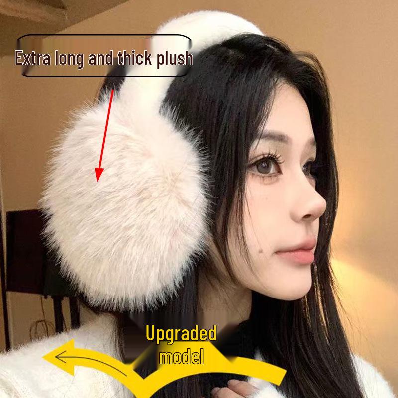 High-Density Fleece Earmuffs - Thick & Long Plush Winter Ear Warmers, Windproof for Northern Outdoor Use