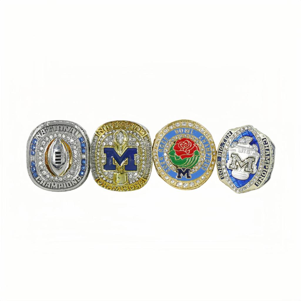 Набор чемпионских колец по американскому футболу NCAA 2023-2024 Michigan Wolverines (4 шт)