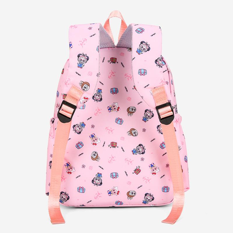 Новый детский мультяшный рюкзак 4 шт. с принтом LABUBU, школьный рюкзак большой вместимости, легкий, водонепроницаемый и износостойкий