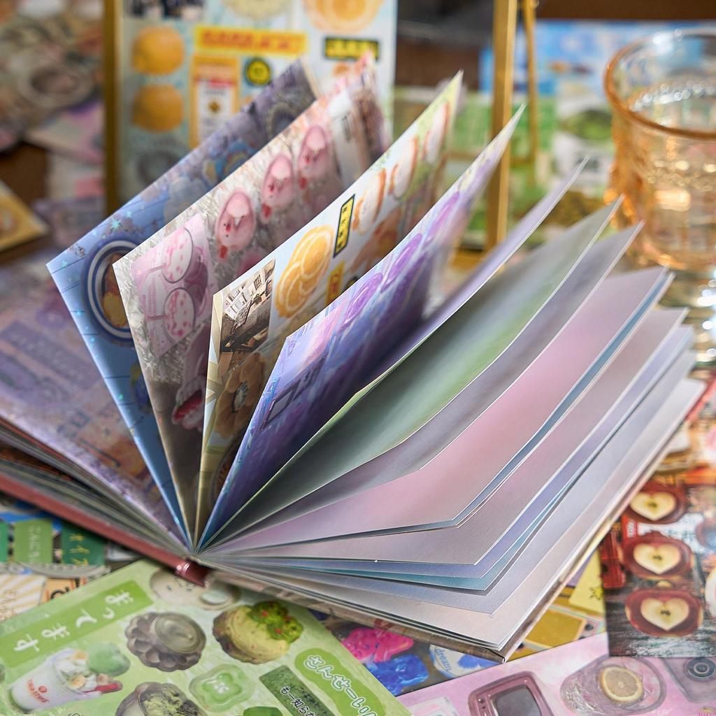 Мерцающие Воспоминания Ретро Японская Книга Наклеек с Высечкой для DIY Коллажа и Ведения Дневника