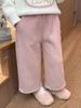 Широкие брюки для девочек на флисовой подкладке - Новый зимний стиль 2025 года, Толстые и уютные для осени, Идеальная повседневная одежда для маленьких девочек
