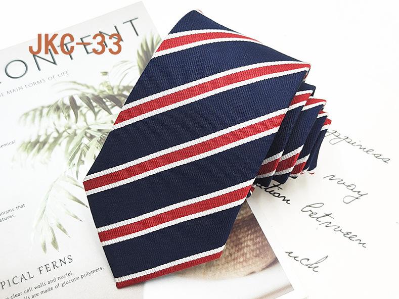 Галстук ручной работы JK Uniform Tie для мальчиков и девочек - 7 см полосатый жаккардовый модный аксессуар