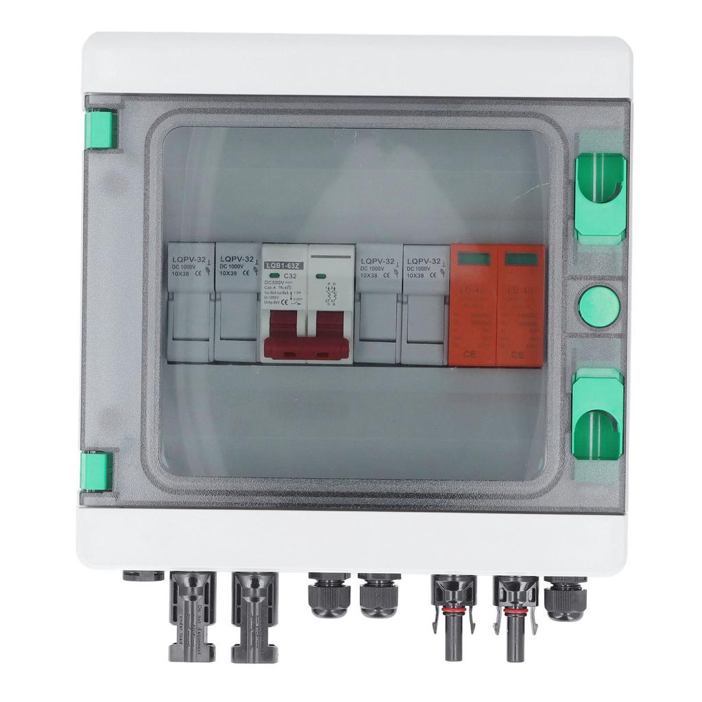 PV Combiner Box 2 String Водонепроницаемый солнечный Combiner Box с предохранителем 15A 32A Автоматический выключатель DC500V