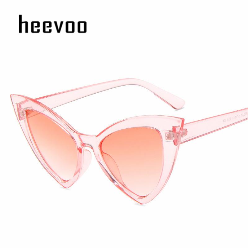 Vintage Cat Eye Sunglasses For Women Retro Cateye Frame Black Colorful Eyewear Female Oculos De Sol