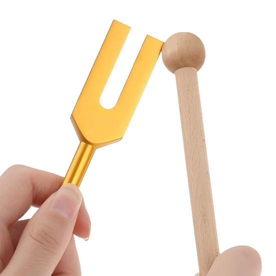 3 шт. Алюминиевая камертонная вилка с деревянным молоточком, мешочек из искусственного хрусталя, 4096/4160/4225 Гц, Исцеляющий инструмент, Камертон, Аксессуары для йоги, медитации, релаксации