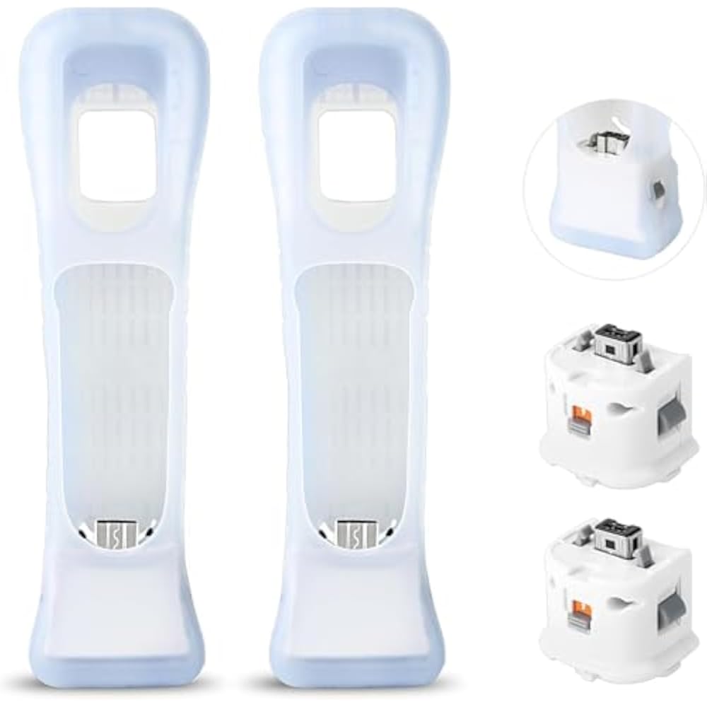 Набор из 2 адаптеров Wii Motion Plus Силиконовый чехол для пульта Wii Пульт Wii Куртка для пульта Wii Wii A...