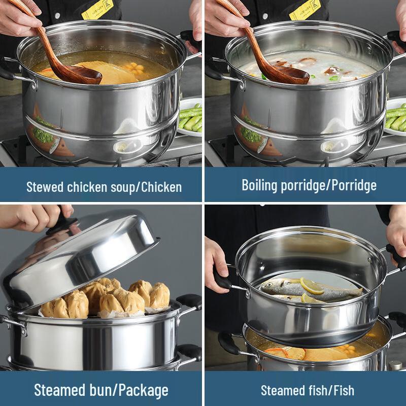 Мистер. Пароварка Jane из нержавеющей стали с 3 ярусами, 36 см