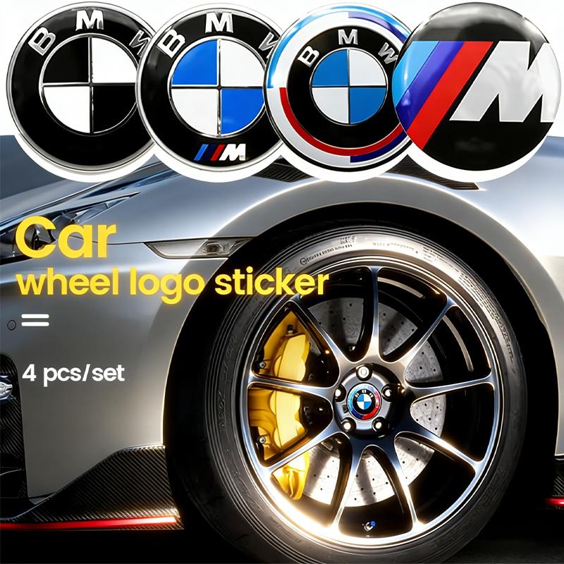 For BMW M E46 E90 E60 4Pcs 56mm 60mm 65mm Car Wheel Tire Center Emblem Decal For BMW M E90 E60 E46 E39 F10 E87 X3 X4 X1 G30 G20 Cover Hub Caps Sticker