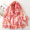 Pink Heart Women Viscose Scarf Summer Beach Shawl Cotton Linen Feeling Tassel Pashmina Muslim Hijab Wrap Lady