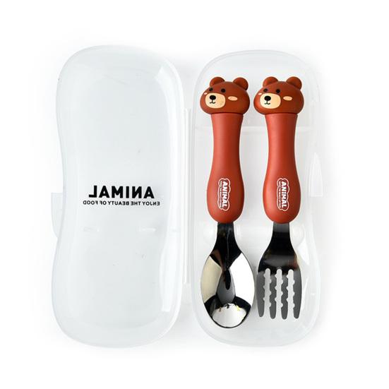 Универсальная гладкая кромка, удобная и безопасная детская обучающая ложка, вилка, набор посуды для ежедневного использования