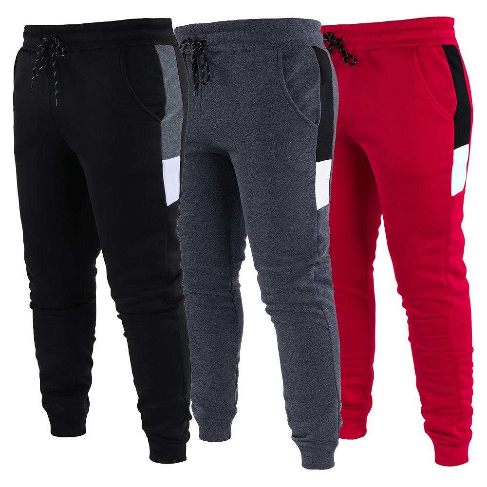 Men's Warm Trousers Casual Small Feet Fleece Trousers Fashion Trend Versatile Drawstring Trousers