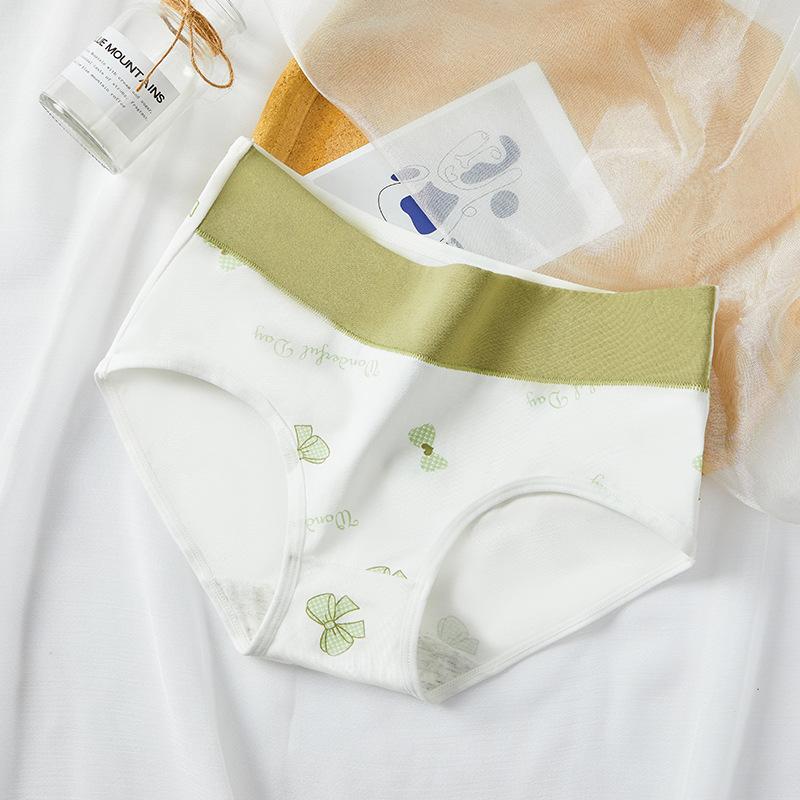 High Waisted Pure Cotton Cute Underwear Printed Japanese Women's Tight and Breathable Briefs