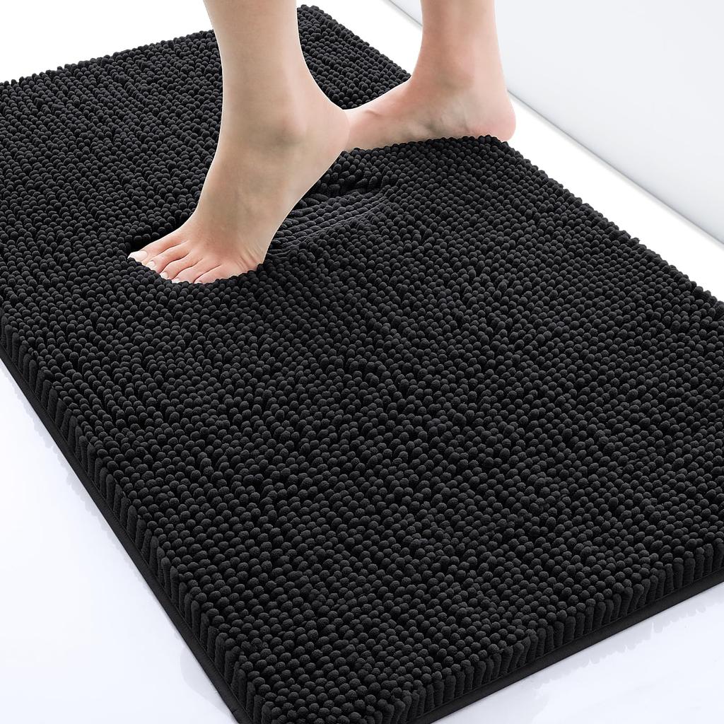 Chenille Soft Plush Bath Mat Super Absorbent Washable Non Slip Bathroom Comfortable Carpet for Shower Toilet Doormat Floor Rugs