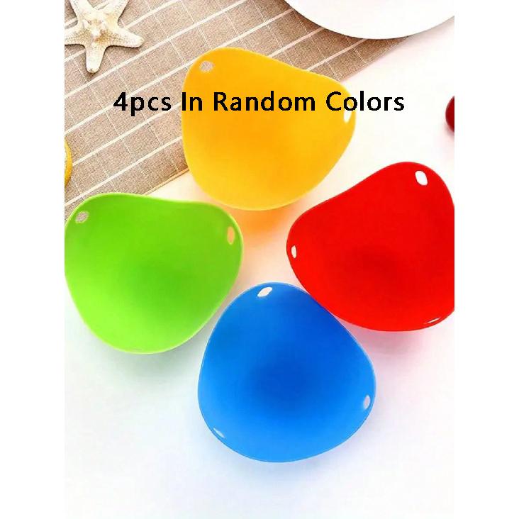 4pcs In Random Colors Egg Boiler Mold Cup Silicone Egg Poachers Poached Egg Cups For Microwave Air Fryer Stovetop Egg Cooking 2