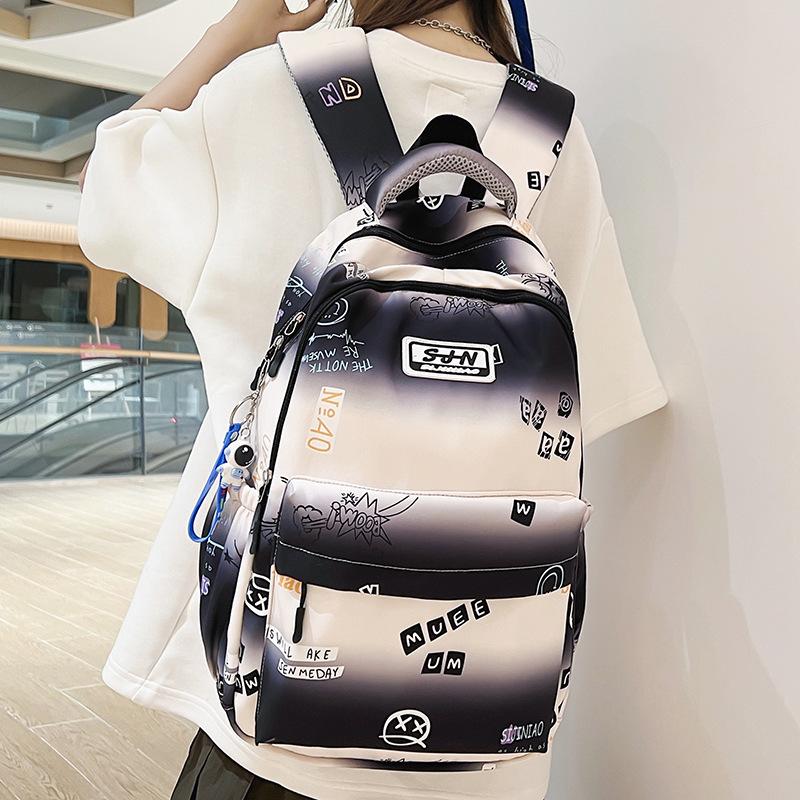 Школьный рюкзак Детский для начальной школы Девочки Ученики средней школы Студенты колледжа Ученики старшей школы Большая вместимость Принт