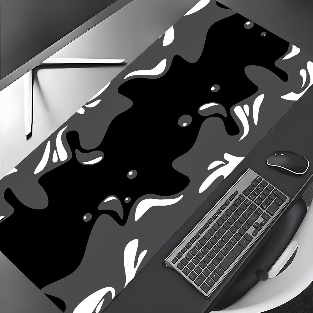 Black and White Art Fluid Mouse Pad Large Computer Office Game Table Mats Rubber Antislip XXL mouse mat HDP Long Desk Pads