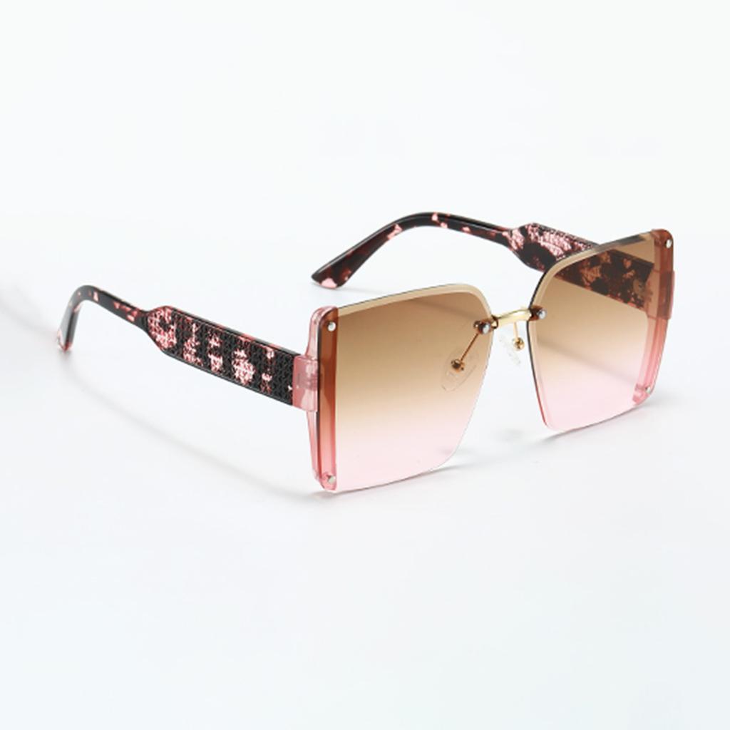 Modern Fashion Orange Grey Gradient Square Sunglasses With Orange Metal Strip Decoration Sunglasses Women Glasses Women