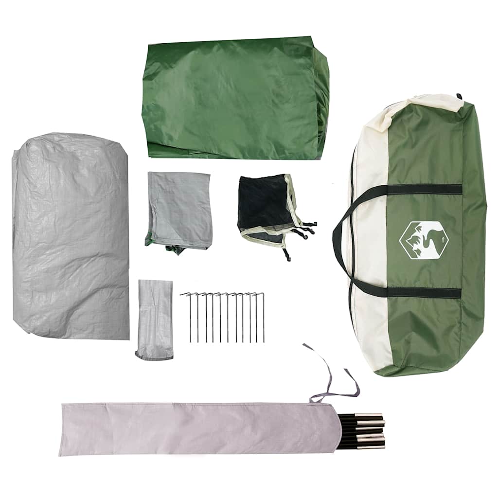 Dome Camping Tent for 4 Persons Green Waterproof