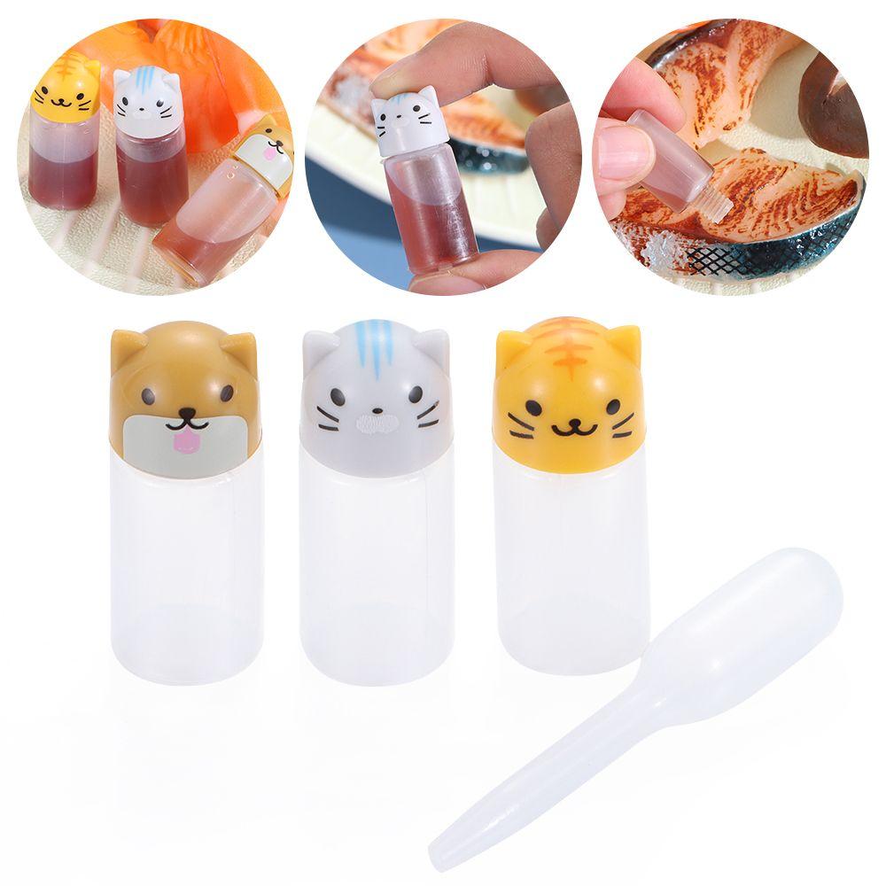 4PCS Salad Cute Mini Kitchen Accessories Small Container For Bento Seasoning Sauce Bottle