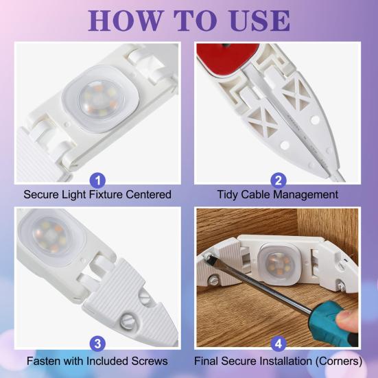 6/12Pcs Gable Light Clips Compatible for Govee Pro H706 Permanent Outdoor Light Adjustable Folding Roof Pitches Cable Management Clamp with