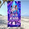 1 шт. Пляжное полотенце с изображением K-pop группы, Высокоабсорбирующее, Быстросохнущее и прочное, Используется как пляжный коврик, Спортивное полотенце или дорожное одеяло