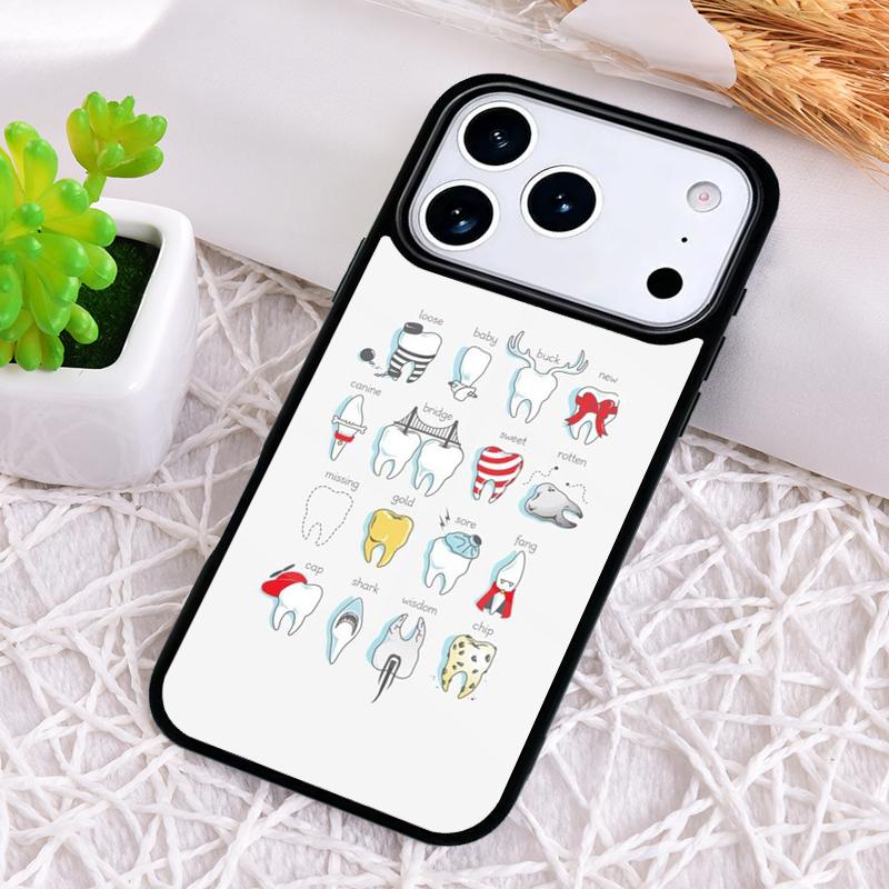 Чехол для телефона с рисунком зубов стоматолога для iPhone 17 Air 16 15 11 12 14 13 Pro Max Ударопрочный чехол