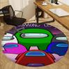 Among Us Pattern Round Rug, Indoor/Outdoor Mat, for Picnic, Gameroom, Bedroom, Office, Living Room, Home Decor Carpet, Birthday Gift