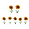2/5Pcs Shaking Head Sunflower Car Decoration Adhesive Auto Dashboard Center Console Yellow Flower Ornament Doll