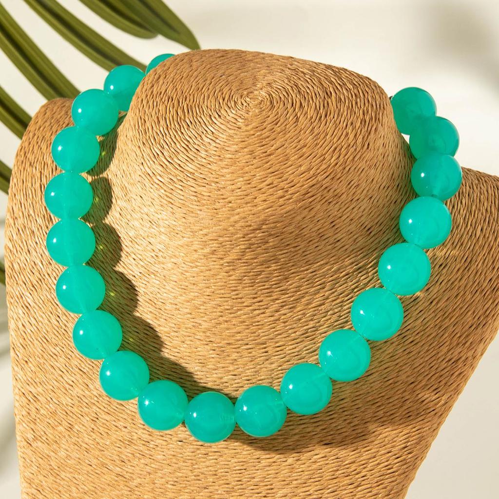 Летнее новое желейное прозрачное акриловое колье-чокер из бусин женские аксессуары небольшой свежий морской отпуск цвет допамин стиль