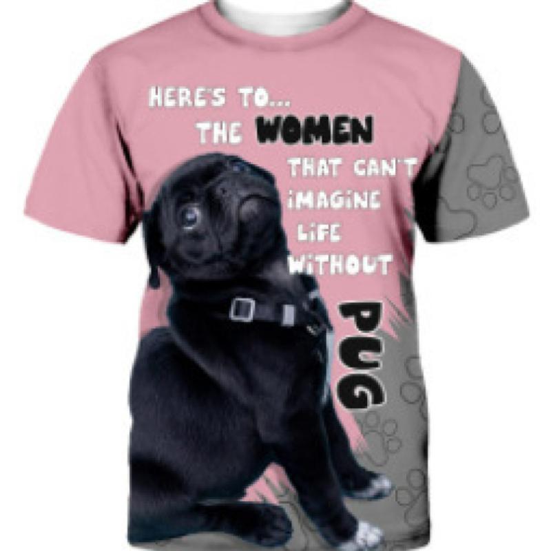 Горячая весенняя распродажа, летняя мужская футболка в европейском и американском стиле, креативная модная футболка с круглым вырезом и 3D цифровым принтом в виде собаки, S