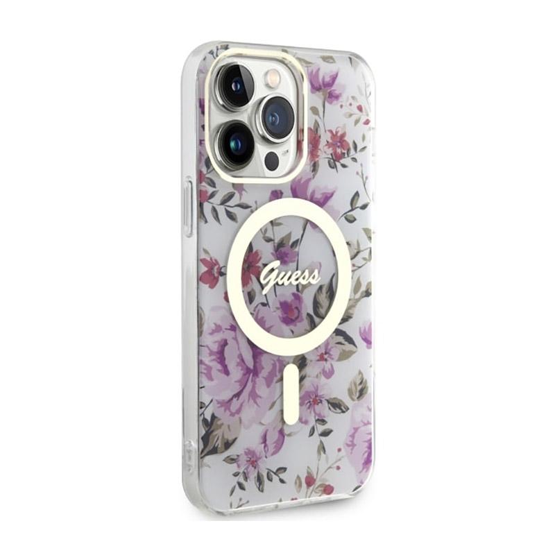 Guess Flower Magsafe - Etui Iphone 14 Pro Max (Przezroczysty)